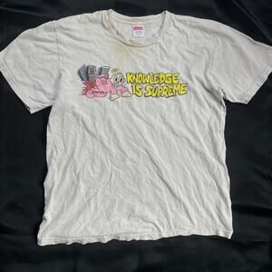 Supreme Knowledge Is Supreme T-Shirt White SS22 Medium Rare Graphic Tee - Used